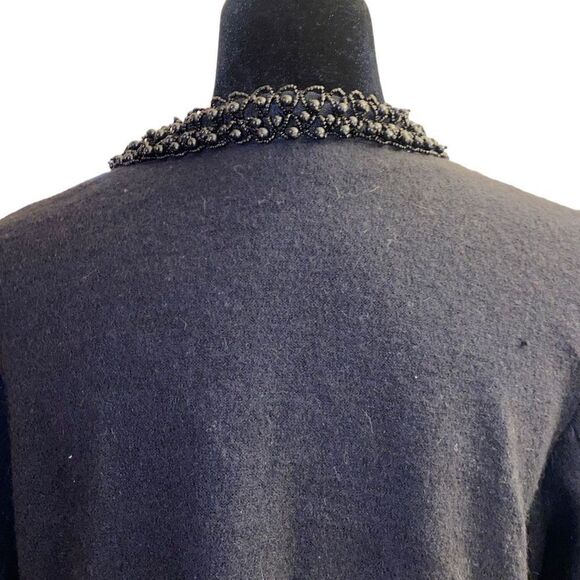 Chico’s‎ Jazzy Jewel Black Wool Embellished Cardigan Jacket L / 12/ 2 - Picture 8 of 13